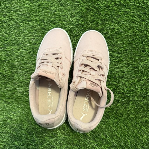 Puma Carina Sneakers Women Size 10 White Pink Toe Heel Soft Foam‎ Plus - Picture 5 of 6